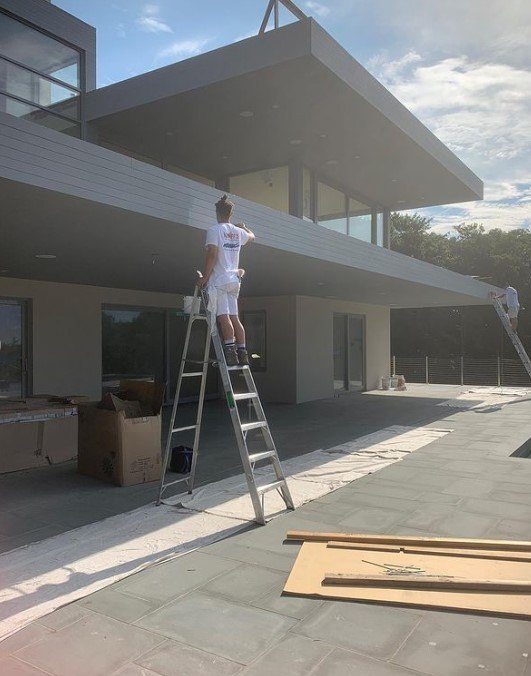 Outdoor living area exterior improvement work