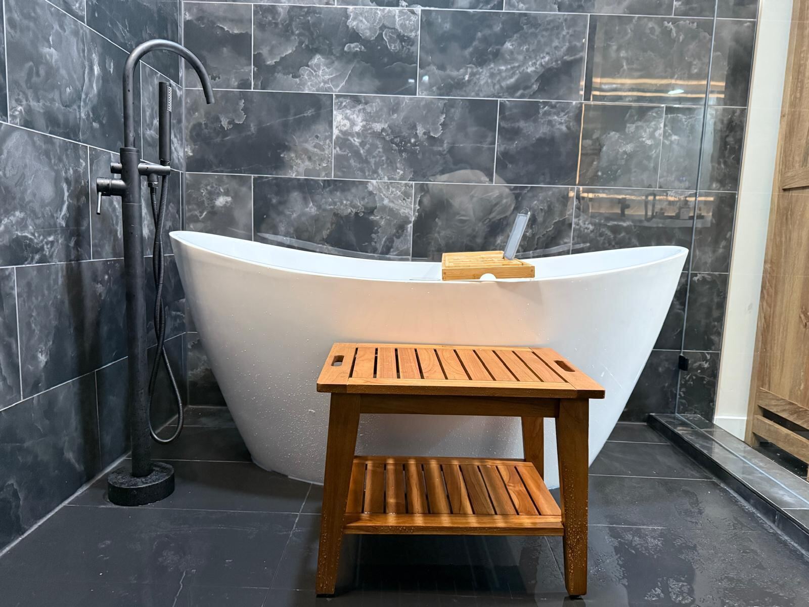 Finished spa bathroom remodel by Z Remodeling